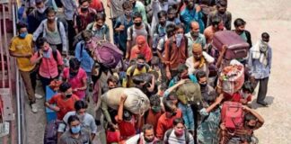 राजस्थान: कोरोना की मार के बाद मजदूरों का पलायन, बोले- रोजी-रोटी के पड़े लाले राजस्थान में मध्य प्रदेश के मजदूरों ने पलायन करना शुरू कर दिया