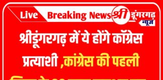 श्री डूंगरगढ़ में ये होंगे कॉग्रेस प्रत्याशी ,कांग्रेस की पहली लिस्ट के 80 नाम लगभग ,